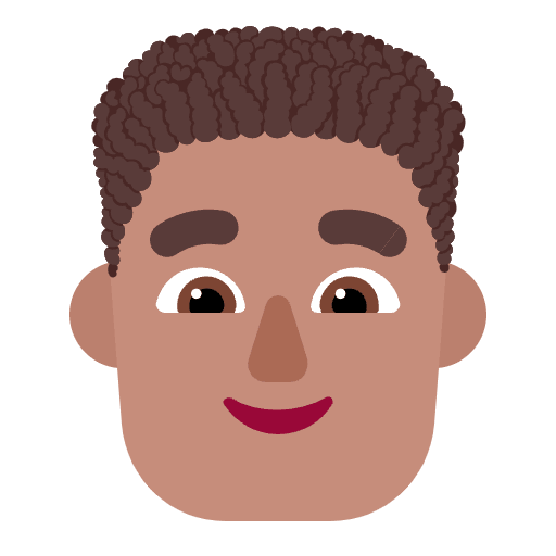 Man Curly Hair Flat Medium Emoji from Fluent Emoji Flat Set