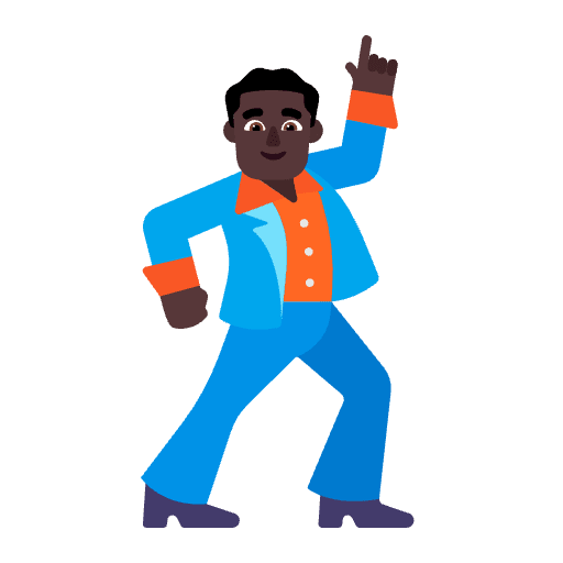 Man Dancing Flat Dark Emoji from Fluent Emoji Flat Set