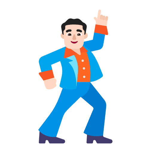 Man Dancing Flat Light Emoji from Fluent Emoji Flat Set