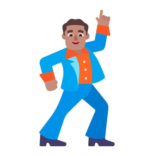 Man Dancing Flat Medium Emoji from Fluent Emoji Flat Set