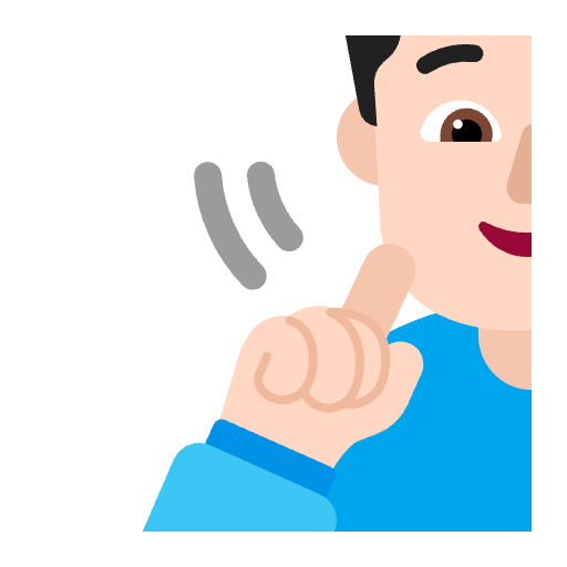 Man Deaf Flat Light Emoji from Fluent Emoji Flat Set