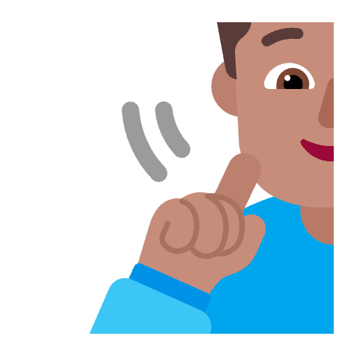 Man Deaf Flat Medium Emoji from Fluent Emoji Flat Set