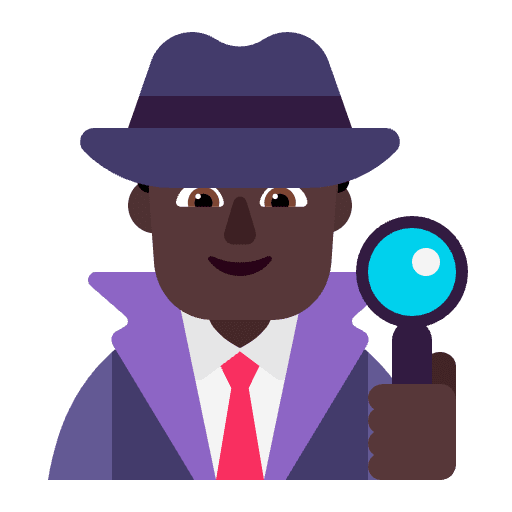 Man Detective Flat Dark Emoji from Fluent Emoji Flat Set
