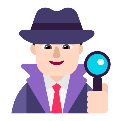 Man Detective Flat Light Emoji from Fluent Emoji Flat Set