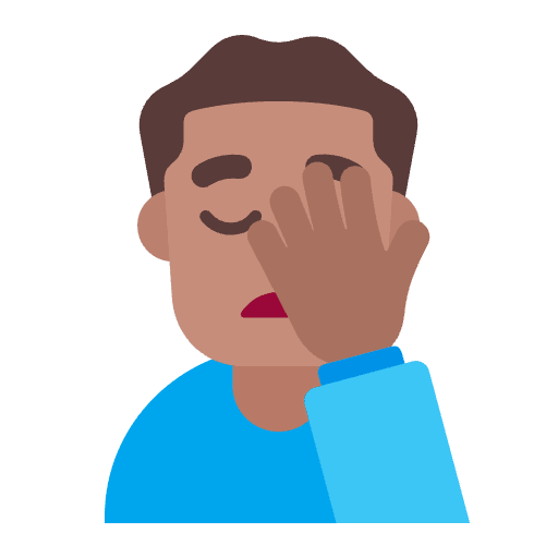 Man Facepalming Flat Medium Element from Fluent Emoji Flat Set