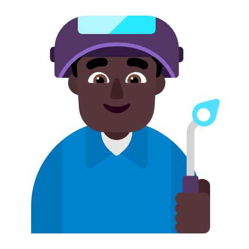 Man Factory Worker Flat Dark Emoji from Fluent Emoji Flat Set