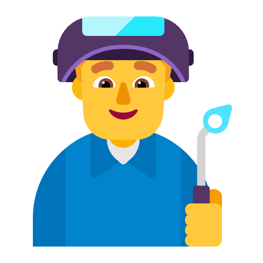 Man Factory Worker Flat Default Emoji from Fluent Emoji Flat Set