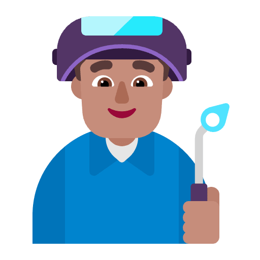 Man Factory Worker Flat Medium Emoji from Fluent Emoji Flat Set