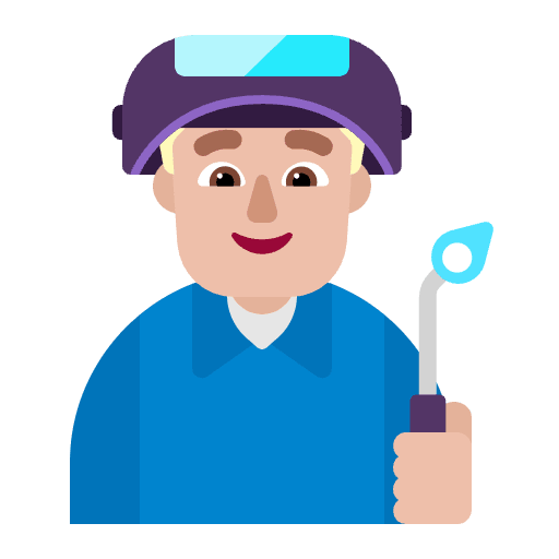 Man Factory Worker Flat Medium Light Emoji from Fluent Emoji Flat Set