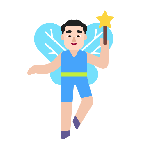 Man Fairy Flat Light Emoji from Fluent Emoji Flat Set