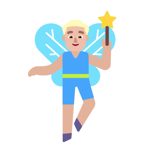 Man Fairy Flat Medium Light Emoji from Fluent Emoji Flat Set