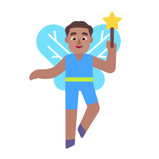 Man Fairy Flat Medium Emoji from Fluent Emoji Flat Set