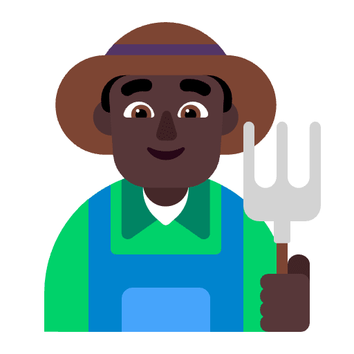 Man Farmer Flat Dark Emoji from Fluent Emoji Flat Set