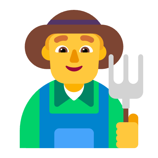 Man Farmer Flat Default Emoji from Fluent Emoji Flat Set