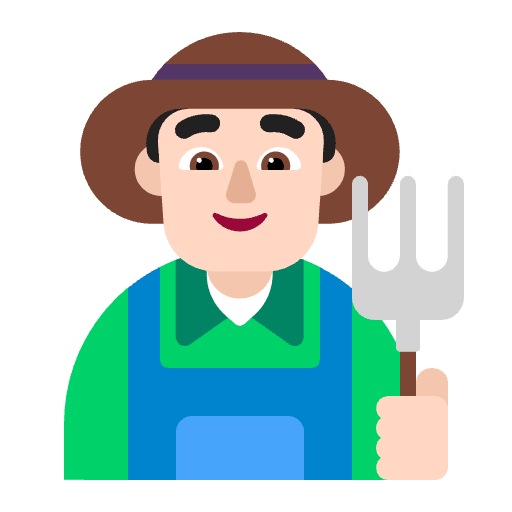 Man Farmer Flat Light Emoji from Fluent Emoji Flat Set