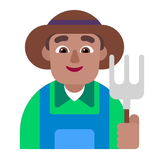 Man Farmer Flat Medium Emoji from Fluent Emoji Flat Set