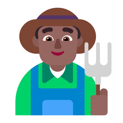 Man Farmer Flat Medium Dark Emoji from Fluent Emoji Flat Set