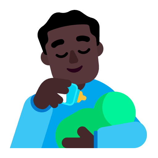 Man Feeding Baby Flat Dark Emoji from Fluent Emoji Flat Set