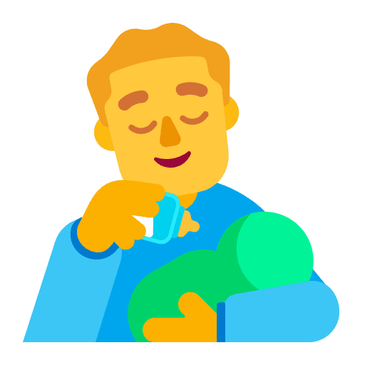 Man Feeding Baby Flat Default Emoji from Fluent Emoji Flat Set