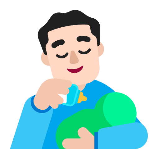 Man Feeding Baby Flat Light Emoji from Fluent Emoji Flat Set