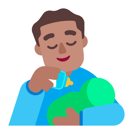 Man Feeding Baby Flat Medium Emoji from Fluent Emoji Flat Set