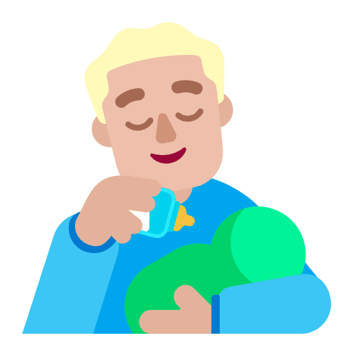 Man Feeding Baby Flat Medium Light Emoji from Fluent Emoji Flat Set