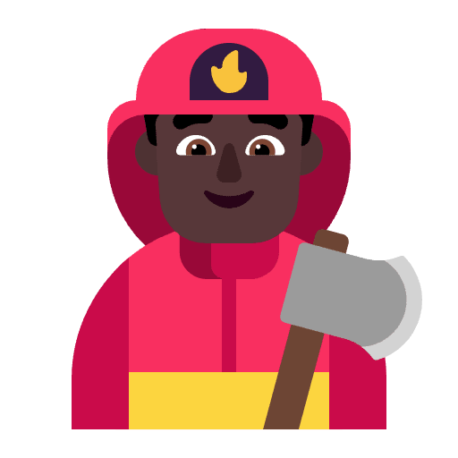 Man Firefighter Flat Dark Element from Fluent Emoji Flat Set