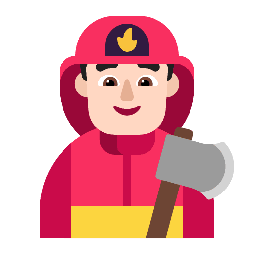 Man Firefighter Flat Light Emoji from Fluent Emoji Flat Set