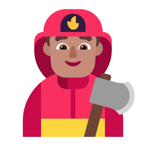 Man Firefighter Flat Medium Element from Fluent Emoji Flat Set