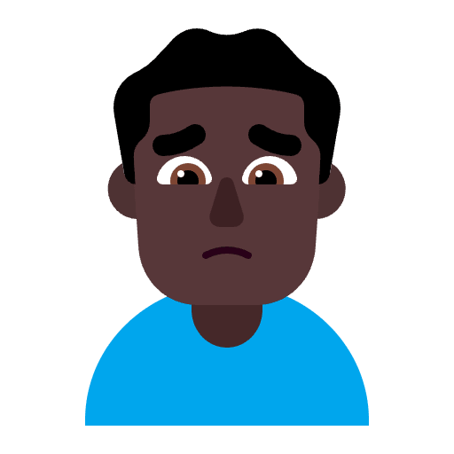 Man Frowning Flat Dark Emoji from Fluent Emoji Flat Set