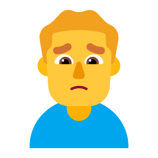 Man Frowning Flat Default Emoji from Fluent Emoji Flat Set