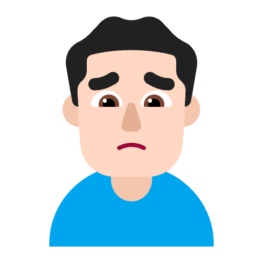 Man Frowning Flat Light Emoji from Fluent Emoji Flat Set