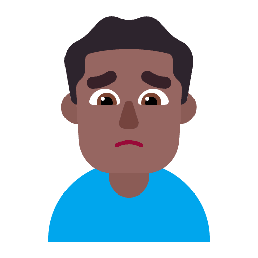 Man Frowning Flat Medium Dark Emoji from Fluent Emoji Flat Set