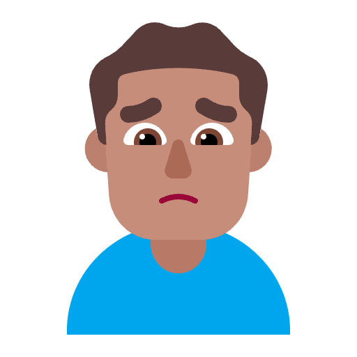 Man Frowning Flat Medium Emoji from Fluent Emoji Flat Set