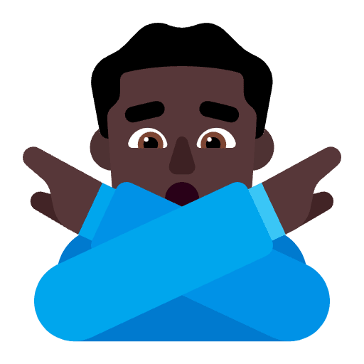 Man Gesturing No Flat Dark Emoji from Fluent Emoji Flat Set