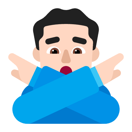 Man Gesturing No Flat Light Emoji from Fluent Emoji Flat Set