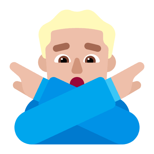 Man Gesturing No Flat Medium Light Emoji from Fluent Emoji Flat Set