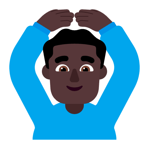Man Gesturing Ok Flat Dark Emoji from Fluent Emoji Flat Set