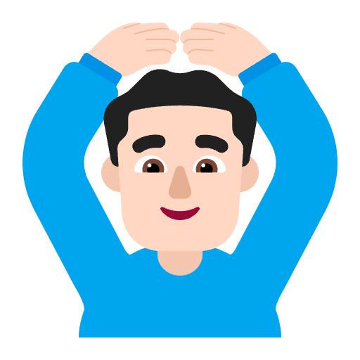 Man Gesturing Ok Flat Light Emoji from Fluent Emoji Flat Set