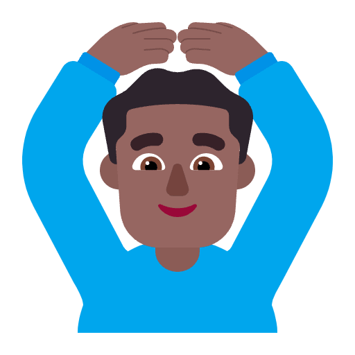 Man Gesturing Ok Flat Medium Dark Element from Fluent Emoji Flat Set