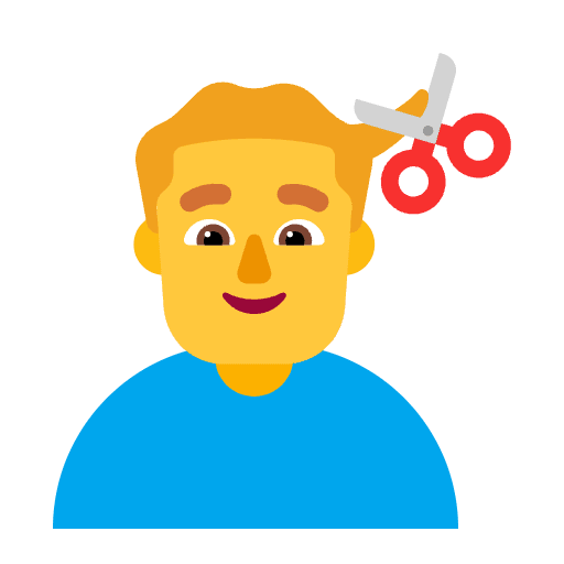 Man Getting Haircut Flat Default Emoji from Fluent Emoji Flat Set