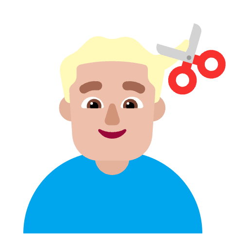 Man Getting Haircut Flat Medium Light Emoji from Fluent Emoji Flat Set