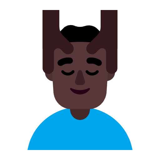 Man Getting Massage Flat Dark Emoji from Fluent Emoji Flat Set