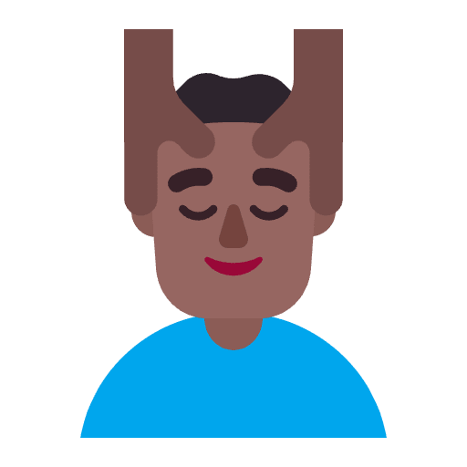 Man Getting Massage Flat Medium Dark Element from Fluent Emoji Flat Set