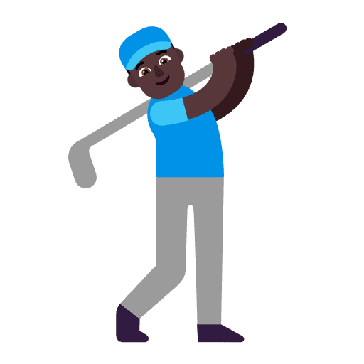 Man Golfing Flat Dark Element from Fluent Emoji Flat Set