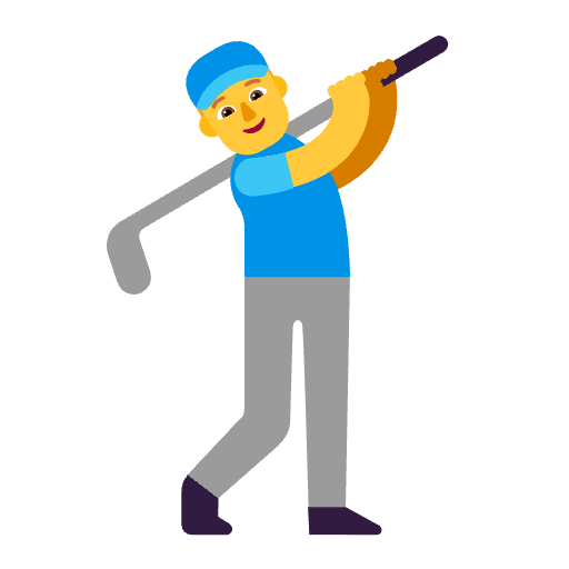 Man Golfing Flat Default Emoji from Fluent Emoji Flat Set