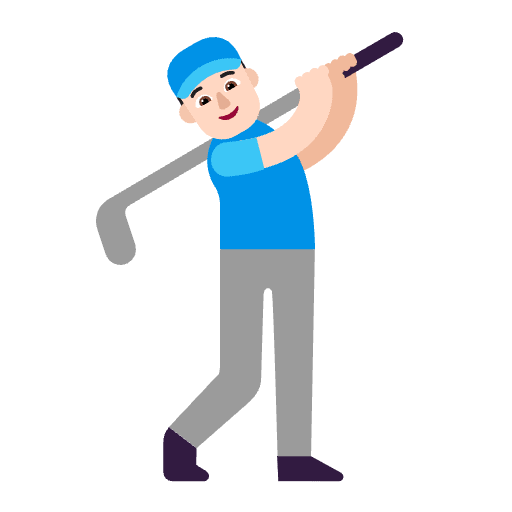Man Golfing Flat Light Element from Fluent Emoji Flat Set
