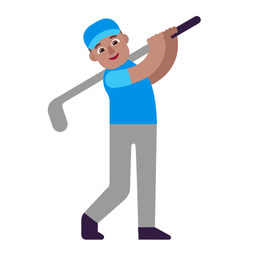 Man Golfing Flat Medium Element from Fluent Emoji Flat Set