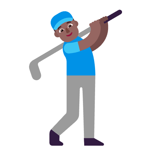 Man Golfing Flat Medium Dark Element from Fluent Emoji Flat Set