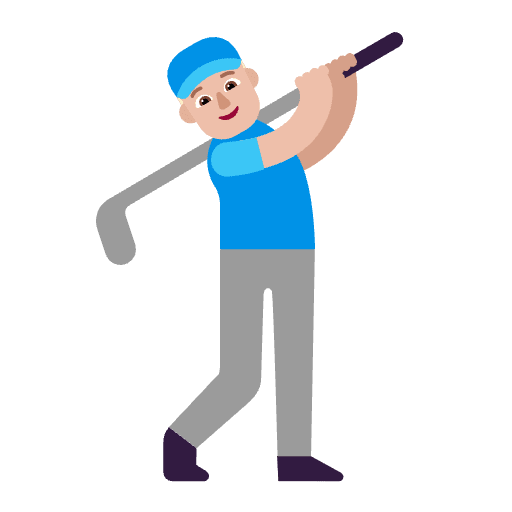 Man Golfing Flat Medium Light Emoji from Fluent Emoji Flat Set